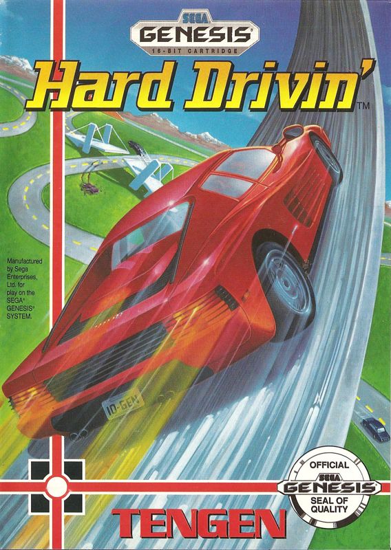 Hard Drivin' box art for Sega Mega Drive